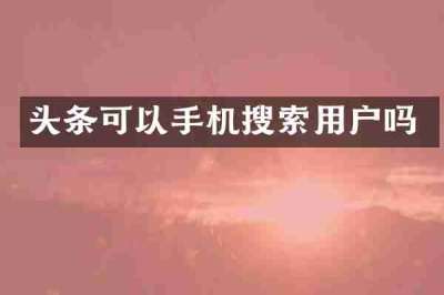 头条可以手机搜索用户吗