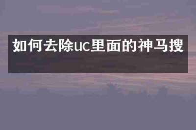 如何去除uc里面的神马搜索