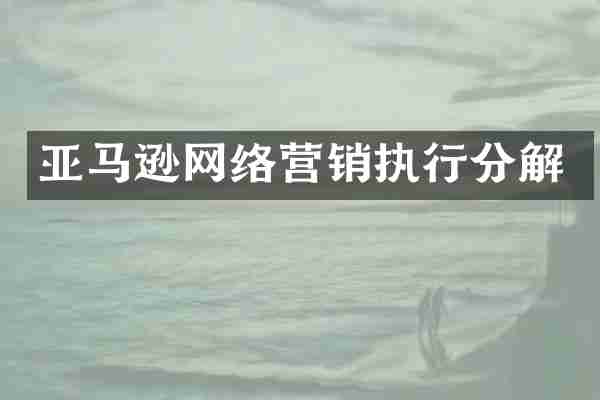 亚马逊网络营销执行分解