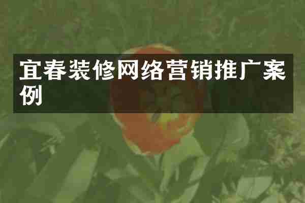 宜春装修网络营销推广案例