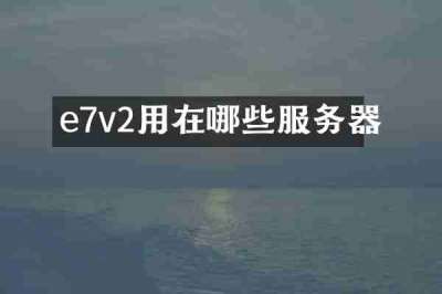 e7v2用在哪些服务器