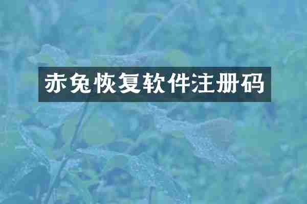 赤兔恢复软件注册码