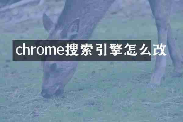 chrome搜索引擎怎么改