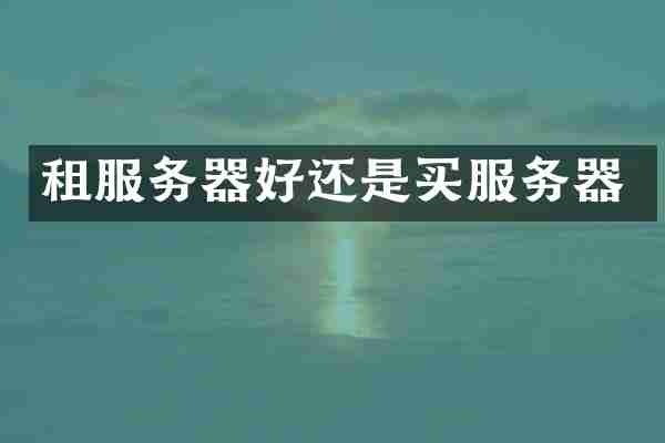 租服务器好还是买服务器