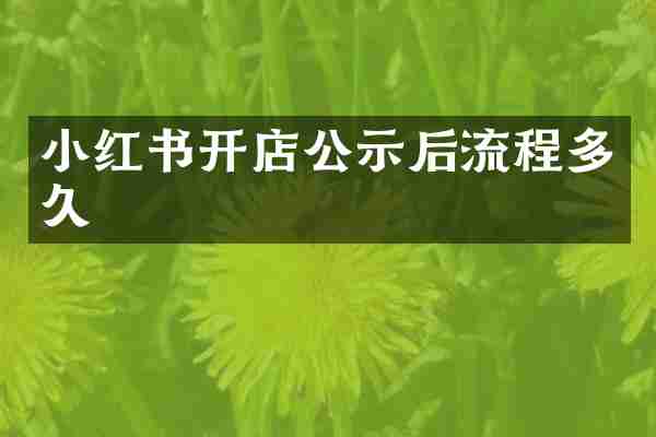 小红书开店公示后流程多久