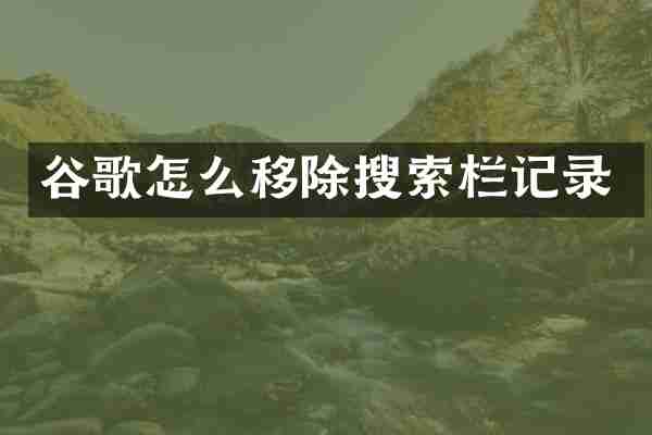 谷歌怎么移除搜索栏记录