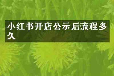 小红书开店公示后流程多久
