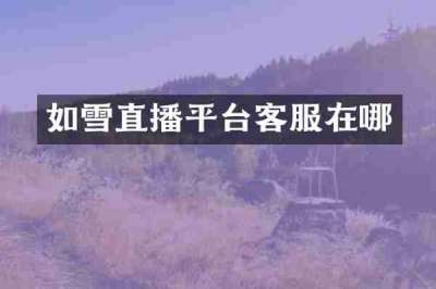 如雪直播平台客服在哪