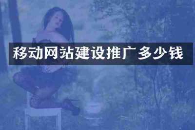 移动网站建设推广多少钱