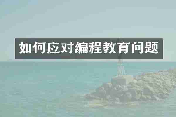 如何应对编程教育问题