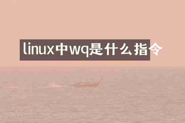 linux中wq是什么指令