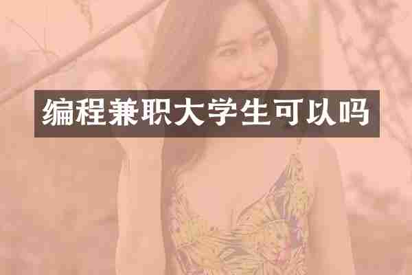 编程兼职大学生可以吗