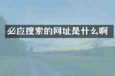 必应搜索的网址是什么啊