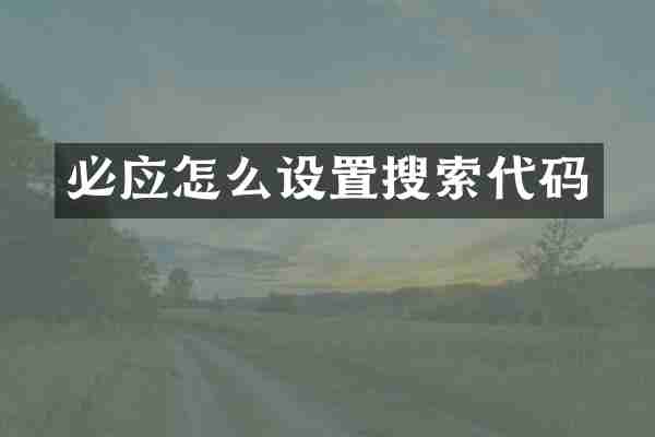 必应怎么设置搜索代码