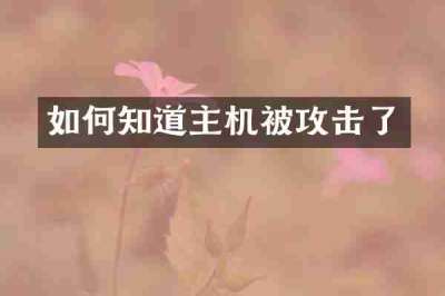 如何知道主机被攻击了