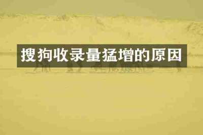 搜狗收录量猛增的原因