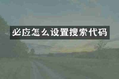 必应怎么设置搜索代码