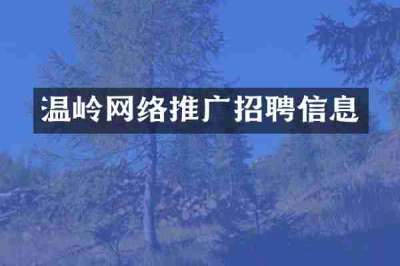 温岭网络推广招聘信息