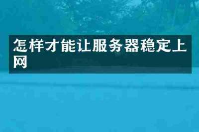 怎样才能让服务器稳定上网