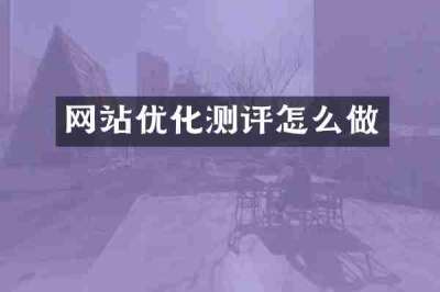 网站优化测评怎么做