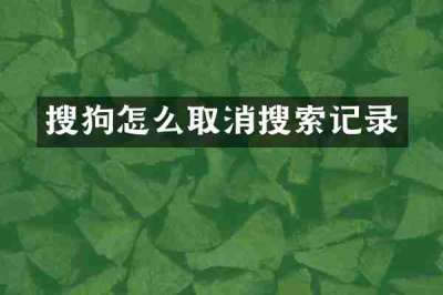 搜狗怎么取消搜索记录