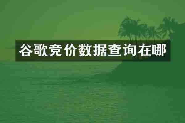 谷歌竞价数据查询在哪
