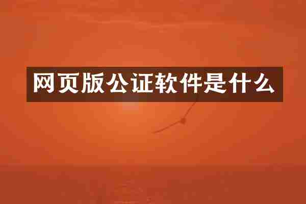 网页版公证软件是什么