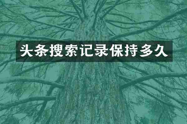 头条搜索记录保持多久