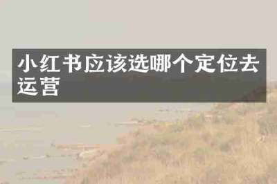 小红书应该选哪个定位去运营