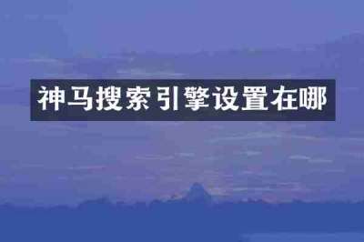神马搜索引擎设置在哪