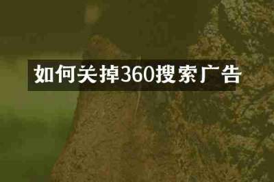 如何关掉360搜索广告