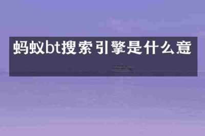 蚂蚁bt搜索引擎是什么意思
