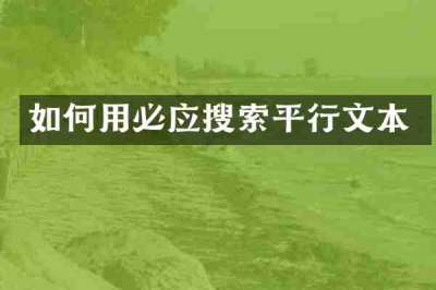 如何用必应搜索平行文本