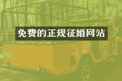 免费的正规征婚网站