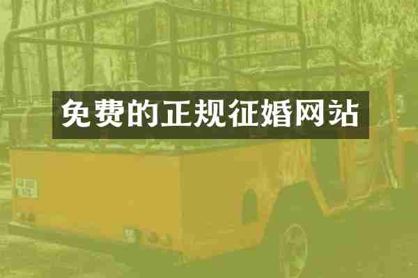 免费的正规征婚网站