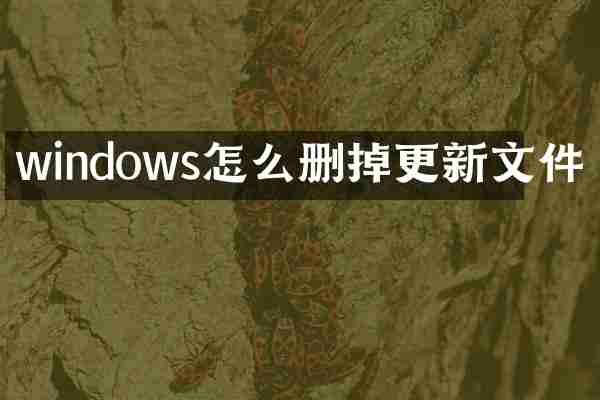 windows怎么删掉更新文件