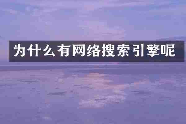为什么有网络搜索引擎呢