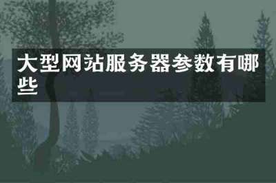 大型网站服务器参数有哪些
