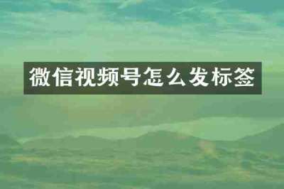 微信视频号怎么发标签