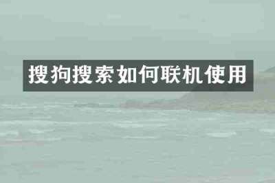 搜狗搜索如何联机使用