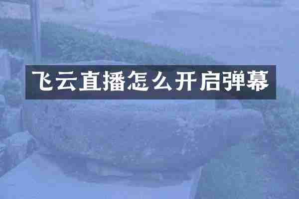 飞云直播怎么开启弹幕