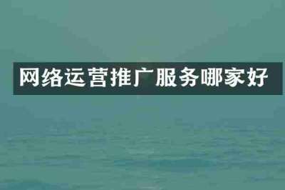 网络运营推广服务哪家好
