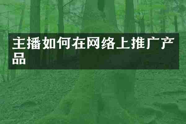主播如何在网络上推广产品