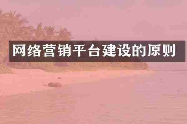 网络营销平台建设的原则