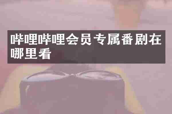 哔哩哔哩会员专属番剧在哪里看