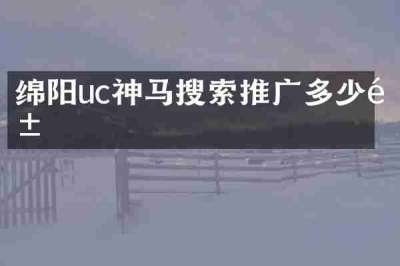 绵阳uc神马搜索推广多少钱