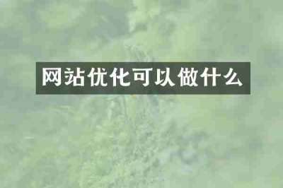 网站优化可以做什么