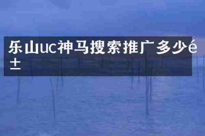 乐山uc神马搜索推广多少钱