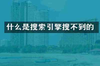 什么是搜索引擎搜不到的
