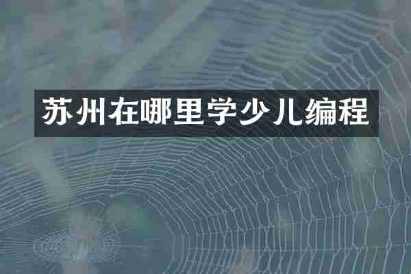 苏州在哪里学少儿编程